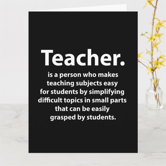 Schwarz-Weiß-Lehrkräfte würdigen Karte (Gelbe Blume)