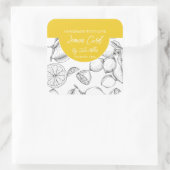 Schwarz-Weiß-Lemon-Marke Quadratischer Aufkleber (Tasche)