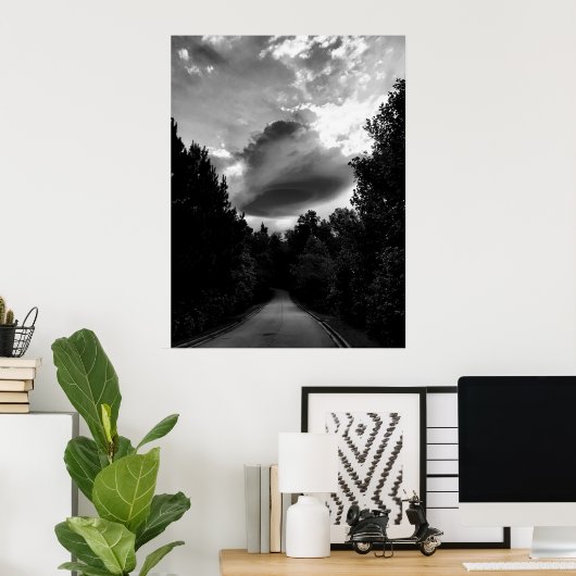 Schwarz-Weiß-Lenticular Cloud Poster (Heimbüro)