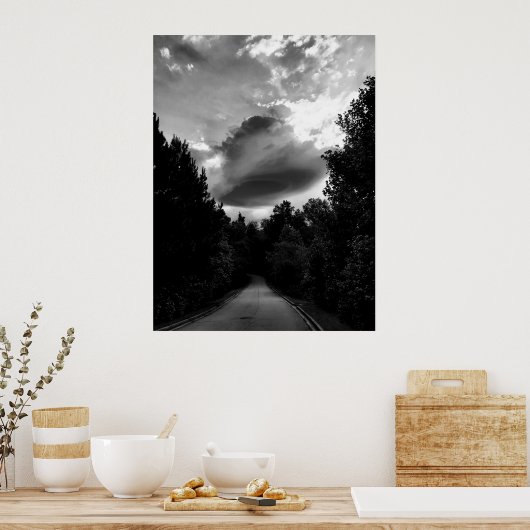 Schwarz-Weiß-Lenticular Cloud Poster (Küche)