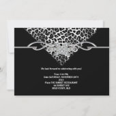 Schwarz-weiß Leopard 30. Diamond Jewel Einladung (Rückseite)