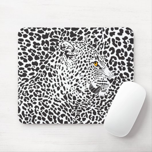 Schwarz-Weiß-Leopard-Abbildung 2 Mousepad (Mit Mouse)