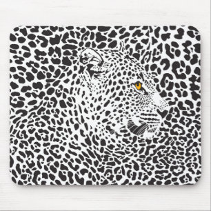 Schwarz-Weiß-Leopard-Abbildung 2 Mousepad