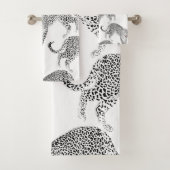 Schwarz-weiß Leopard Badhandtuch Set (Insitu)