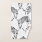 Schwarz-weiß Leopard Badhandtuch Set (Handtuch)