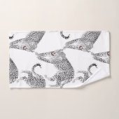 Schwarz-weiß Leopard Badhandtuch Set (Handtuch)