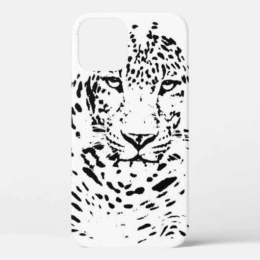 Schwarz-weiß Leopard Case-Mate iPhone Hülle (Rückseite)