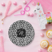 Schwarz-Weiß-Leopard-Druck mit benutzerdefiniertem Pappteller (Party)