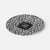 Schwarz-Weiß-Leopard-Druck mit benutzerdefiniertem Pappteller (Schrägansicht)