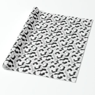 Schwarz-Weiß-Leopard-Druckhaube Fur Geschenkpapier