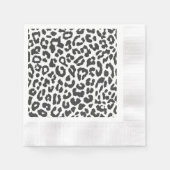 Schwarz-Weiß-Leopard-Drucktiermuster Serviette (Vorderseite)