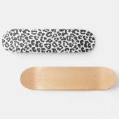 Schwarz-Weiß-Leopard-Drucktiermuster Skateboard (Horizontal)