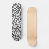 Schwarz-Weiß-Leopard-Drucktiermuster Skateboard (Vorderseite)