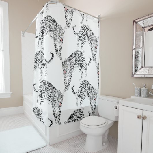 Schwarz-weiß Leopard Duschvorhang (Beispiel)