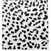 Schwarz-Weiß-Leopard Duschvorhang (Vorderseite)