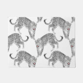 Schwarz-weiß Leopard Fußmatte (Vorderseite)