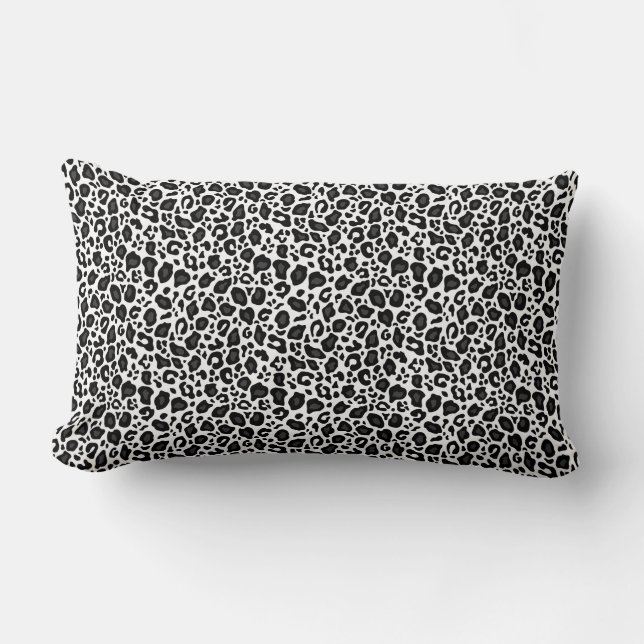 Schwarz-weiß Leopard Gepard Muster Lendenkissen (Vorderseite)