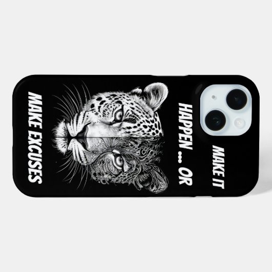 Schwarz-Weiß-Leopard-Gesicht Case-Mate iPhone Hülle (Rückseite (Horizontal))