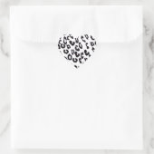 Schwarz-Weiß-Leopard Herz-Aufkleber (Tasche)