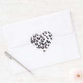 Schwarz-Weiß-Leopard Herz-Aufkleber (Umschlag)