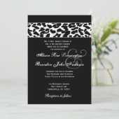 Schwarz-Weiß-Leopard-Hochzeit Einladung (Stehend Vorderseite)