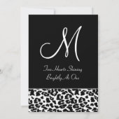 Schwarz-Weiß-Leopard-Hochzeit Einladung (Rückseite)