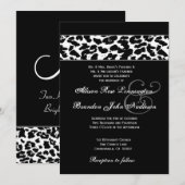 Schwarz-Weiß-Leopard-Hochzeit Einladung (Vorne/Hinten)