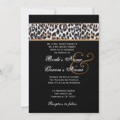 Schwarz-Weiß-Leopard-Hochzeitspapier Einladung (Vorderseite)