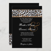 Schwarz-Weiß-Leopard-Hochzeitspapier Einladung (Vorne/Hinten)
