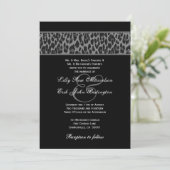 Schwarz-Weiß-Leopard-Hochzeitsvorlage G200 Einladung (Stehend Vorderseite)