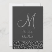 Schwarz-Weiß-Leopard-Hochzeitsvorlage G200 Einladung (Rückseite)
