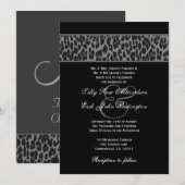 Schwarz-Weiß-Leopard-Hochzeitsvorlage G200 Einladung (Vorne/Hinten)