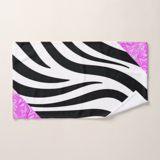 Schwarz/Weiß Leopard Hot Pink Set Handtuchhalter (Handtuch)