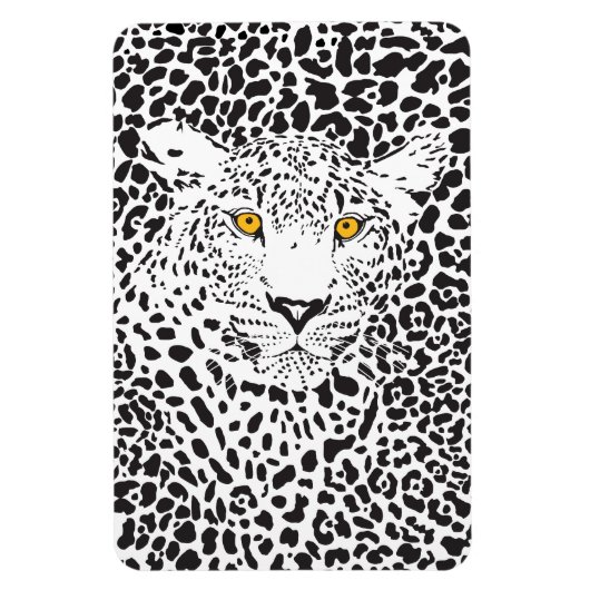 Schwarz-Weiß-Leopard in Punktmuster Magnet (Vertikal)