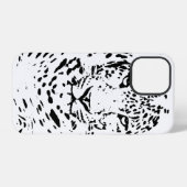 Schwarz Weiß Leopard iPhone Hülle (Rückseite (Horizontal))