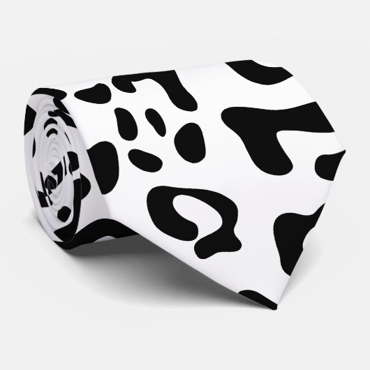 Schwarz-Weiß-Leopard Krawatte (Gerollt)