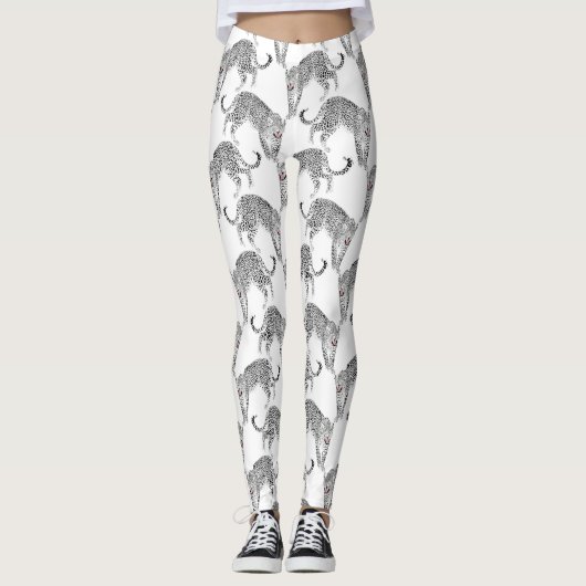 Schwarz-weiß Leopard Leggings (Vorderseite)