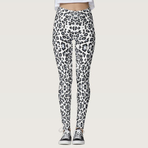 Schwarz-Weiß-Leopard-Leggings Leggings