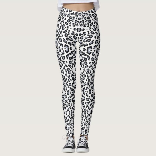 Schwarz-Weiß-Leopard-Leggings Leggings (Vorderseite)