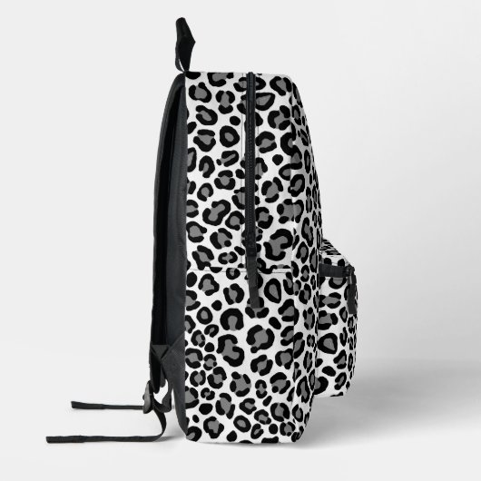 Schwarz-Weiß-Leopard-Muster Cheetah Monogram Bedruckter Rucksack (Links)