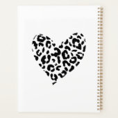 Schwarz-Weiß-Leopard-Muster Herz Planer (Rückseite)