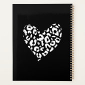 Schwarz-Weiß-Leopard-Muster Herz Planer (Rückseite)