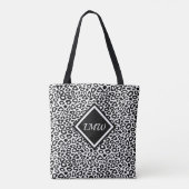 Schwarz-Weiß-Leopard-Muster - Monogramm Tasche (Rückseite)