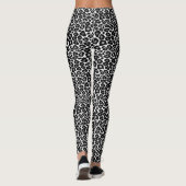 Schwarz-Weiß-Leopard Print Fun Safari Muster Leggings (Rückseite)