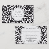 Schwarz-Weiß-Leopard Print Hair Stylist Cards Terminkarte (Vorne/Hinten)