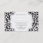 Schwarz-Weiß-Leopard Print Hair Stylist Cards Terminkarte (Rückseite)