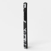 Schwarz-Weiß-Leopard-Printwerbung für Monogramm Case-Mate iPhone Hülle (Hinten/Links)