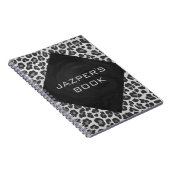 Schwarz-Weiß-Leopard-Printwerbung für Monogramm Notizblock (Rechte Seite)