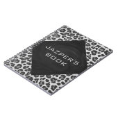 Schwarz-Weiß-Leopard-Printwerbung für Monogramm Notizblock (Linke Seite)