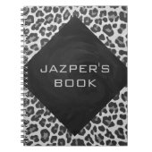 Schwarz-Weiß-Leopard-Printwerbung für Monogramm Notizblock (Vorderseite)